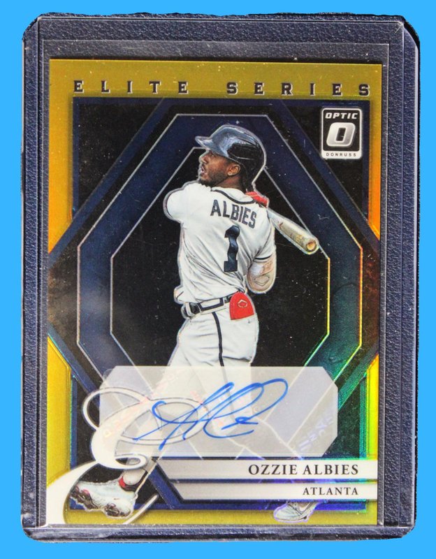 2022 Panini Donruss Optic Elite Series Ozzie Albies Gold Autograph /10 - Baseball - Ungraded Cards