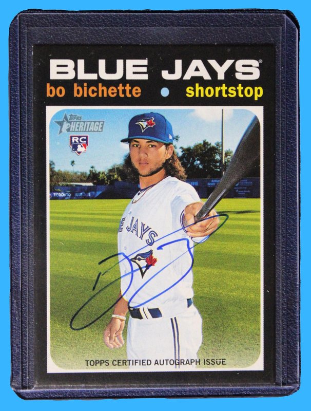 2020 Topps Heritage Bo Bichette Rookie Auto (Blue Ink) - Baseball - Ungraded Cards