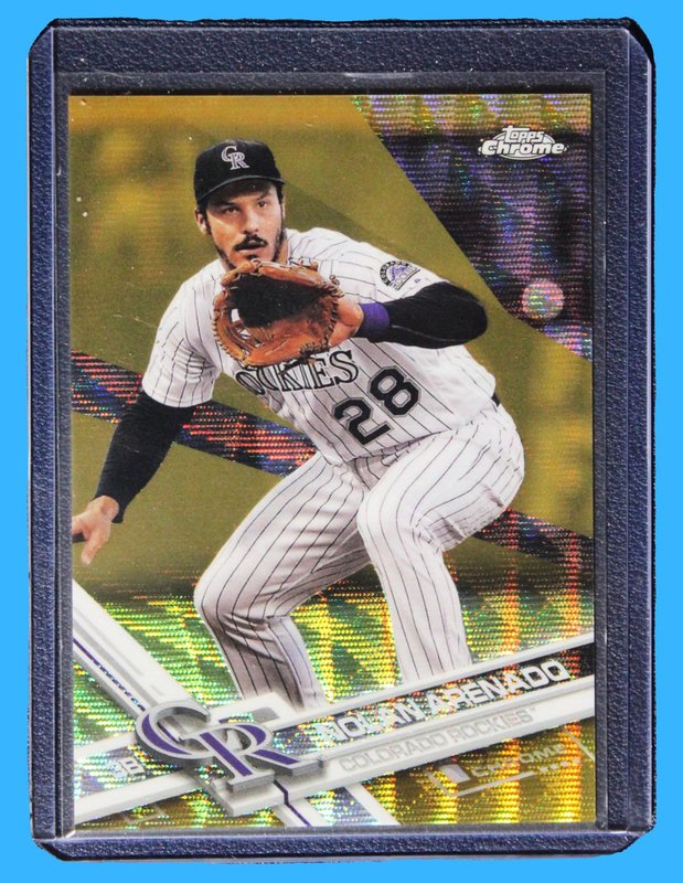 2017 Topps Chrome Baseball Nolan Arenado Gold Wave Refractor /50 - Baseball - Ungraded Cards