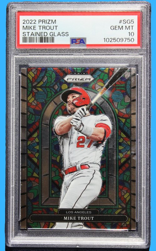 2022 Panini Prizm Mike Trout Stained Glass PSA 10 - Baseball - Graded Cards