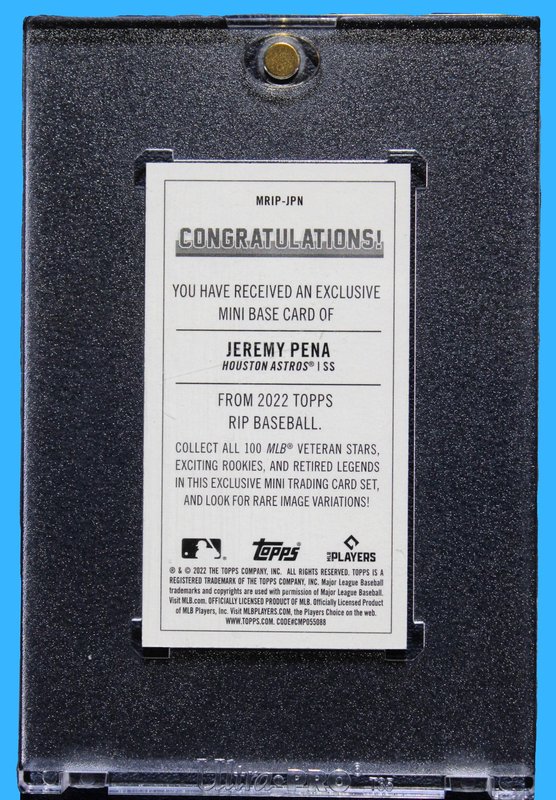 2022 Topps Rip Jeremy Pena RC Purple /25 - Image 2