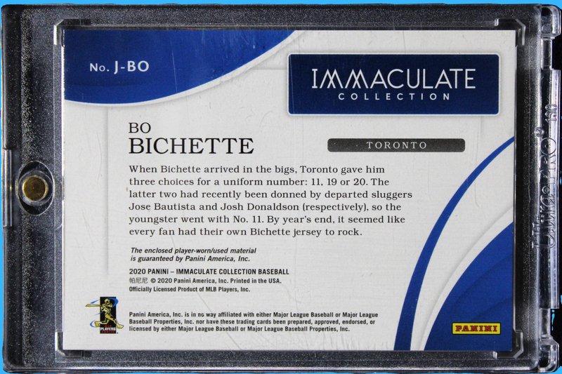 2020 Panini Immaculate Bo Bichette Team Jacket Relic /6 - Image 2