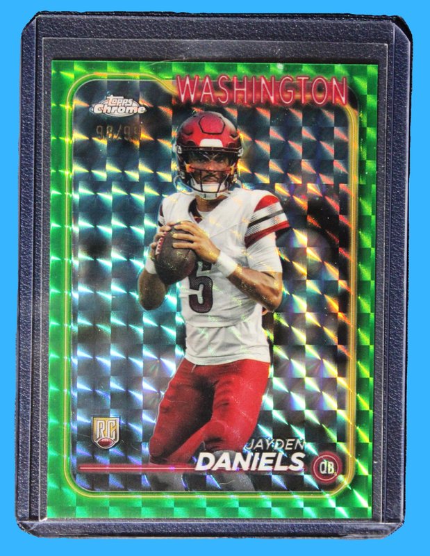 2024 Topps Chrome Football Green Geometric Jayden Daniels Rookie /99 - Football - Ungraded Cards