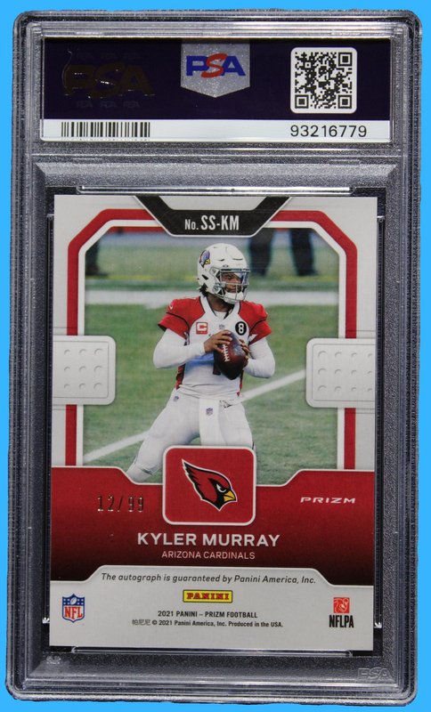 2021 Panini Prizm Sensational Signatures Kyler Murray Auto Blue Ice /99 PSA 9 - Image 2