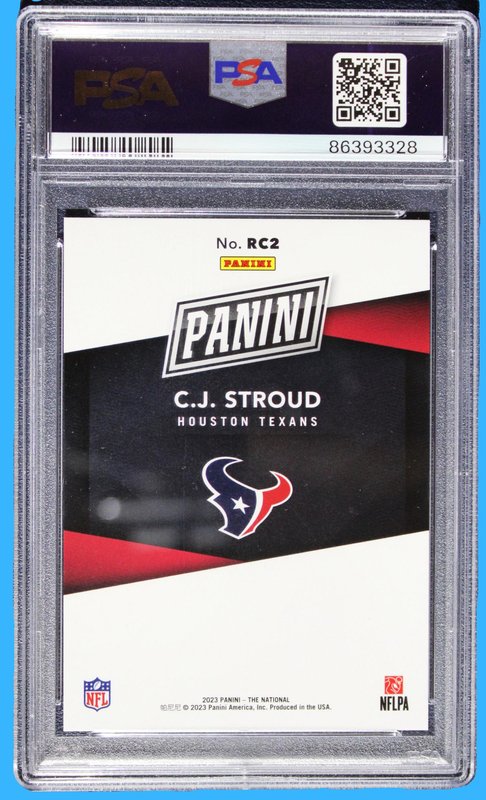2023 Panini Nationals Silver Pack CJ Stroud Rookies Red /99 PSA 10 - Image 2