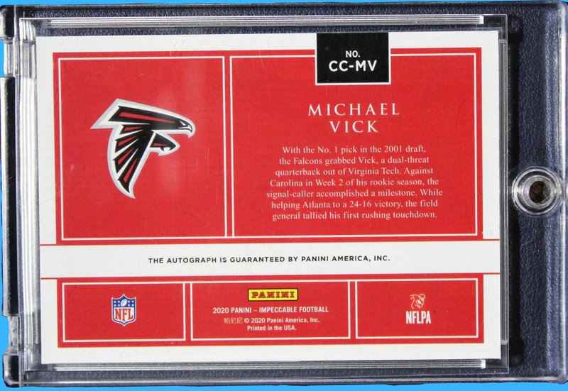 2020 Panini Impeccable Football Canvas Creations Michael Vick Auto Gold /10 - Image 2