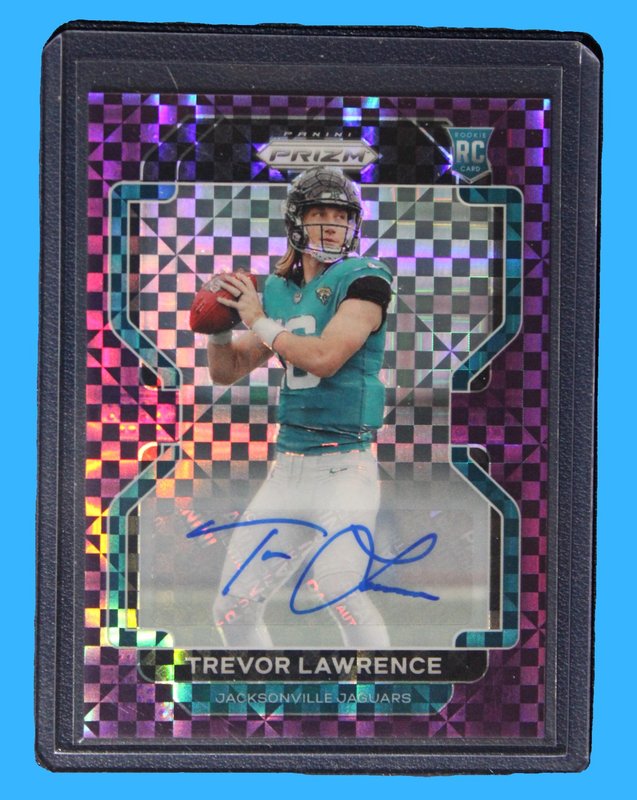 2021 Panini Prizm Football Trevor Lawrence Purple Power Prizm Rookie Autograph /49 - Football - Ungraded Cards