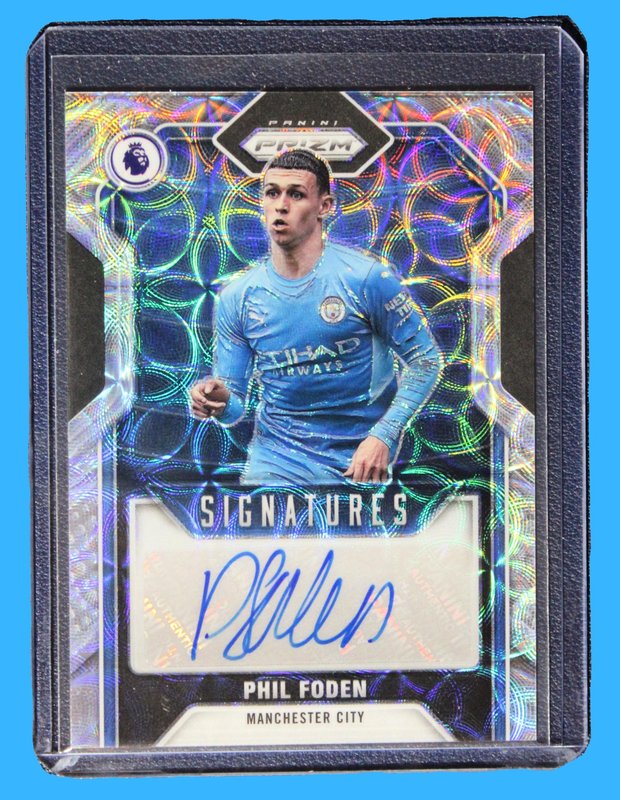 2021-22 Panini Prizm Premier League S-PF Phil Foden Choice Auto