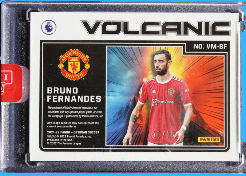 2021-22 Panini Obsidian Soccer Bruno Fernandes Volcanic Materials Red Patch Auto /25 - Image 2